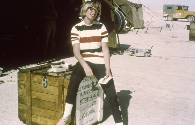 Campbell's third wife Tonia Bern in an off guard moment at Lake Eyre.