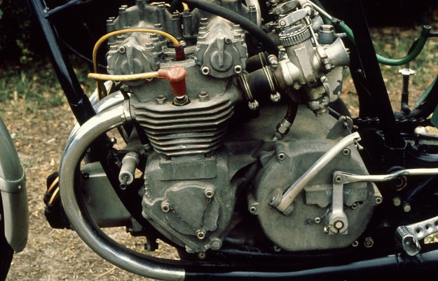 Beautiful sand-cast engine cases.