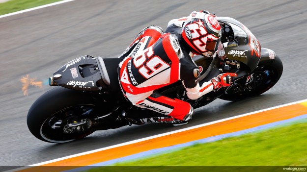 Nicly Hayden on the RCV1000R production racer in testing at Velencia.