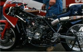 The tube frame for the 1980 NR500.